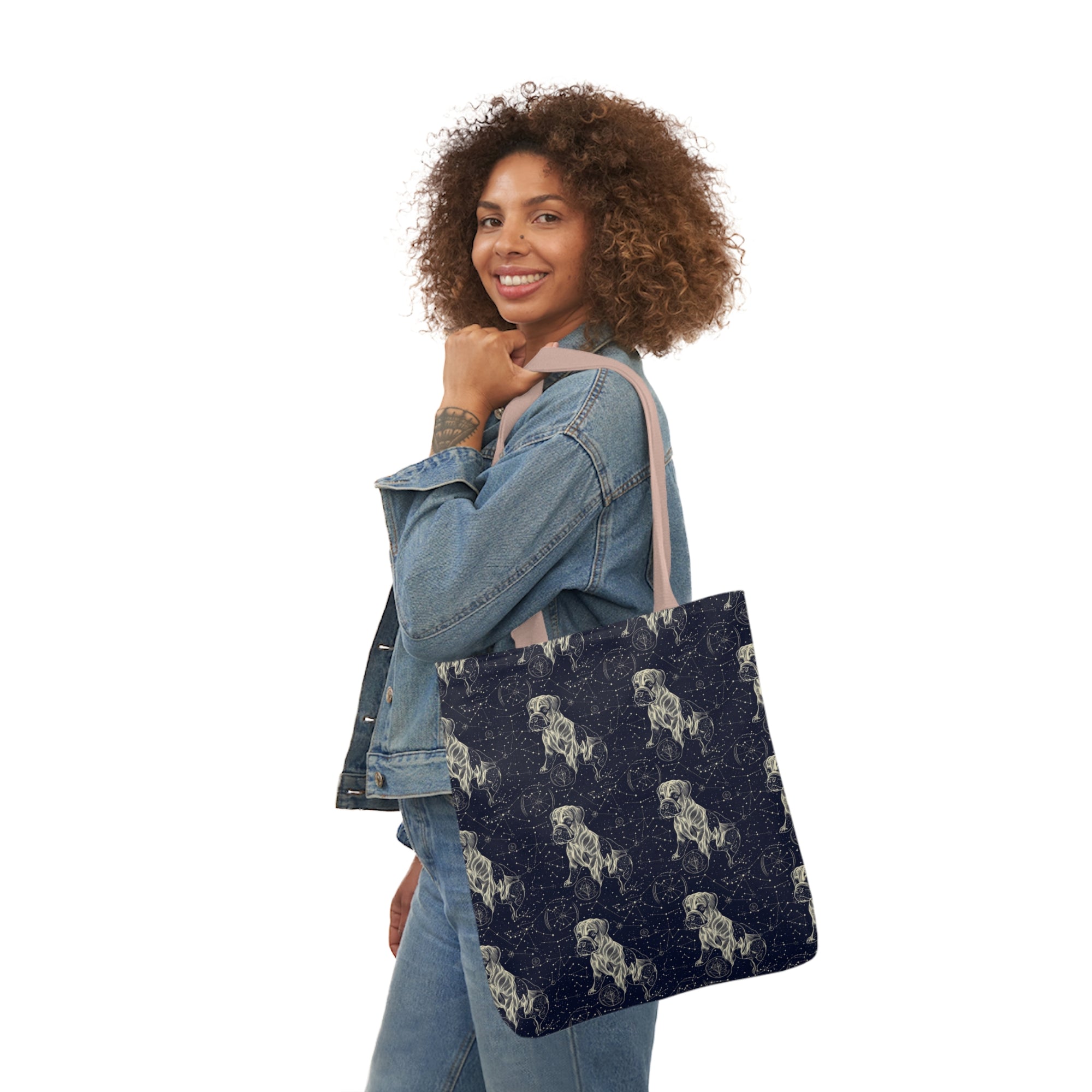 Celestial Boxer Bliss Canvas Tote Bag