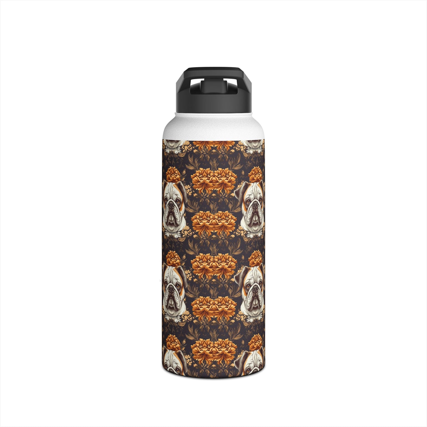 Bloomingly Bulldogistic Bouquet Stainless Steel Water Bottle