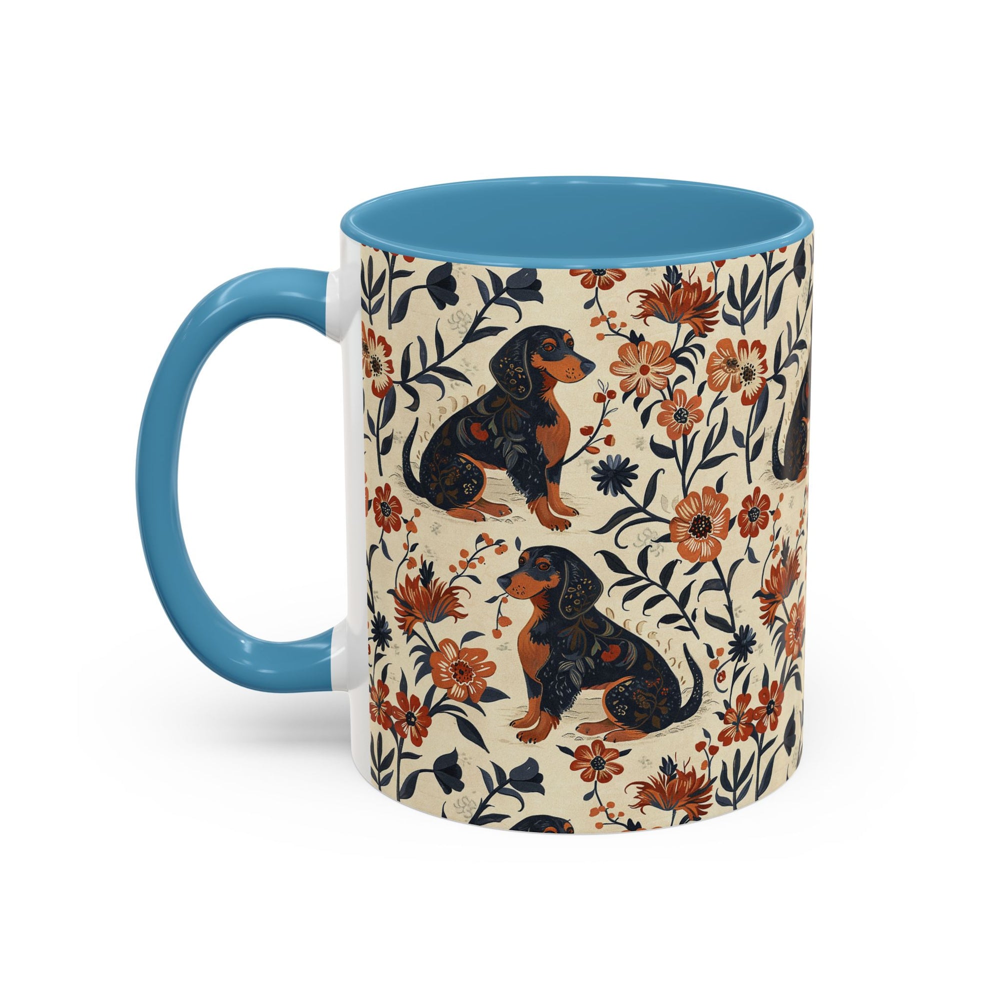 Blossoming Dachshunds Delight Accent Coffee Mug