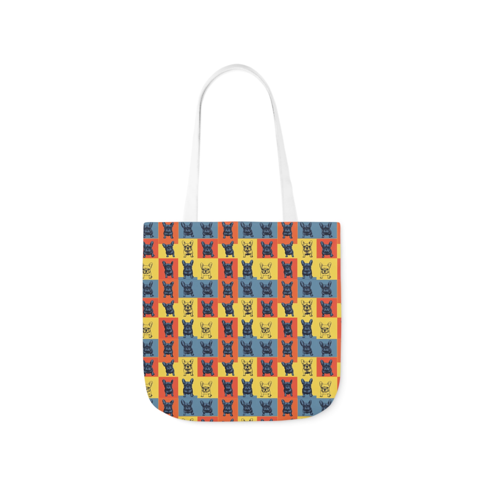 Frenchie Pop Art Pawfection Grid Canvas Tote Bag