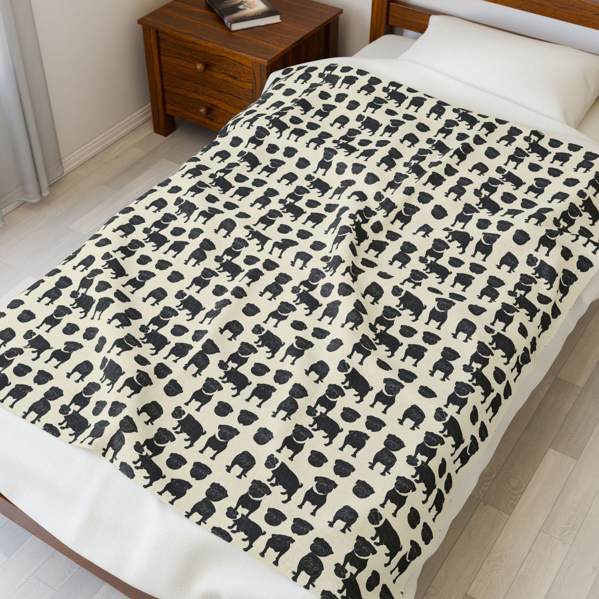 Puggie Pout Perfection Velveteen Plush Blanket