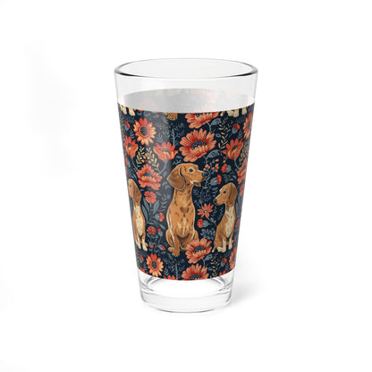 Floral Pawsome Dachsund Delight Mixing Glass, 16oz