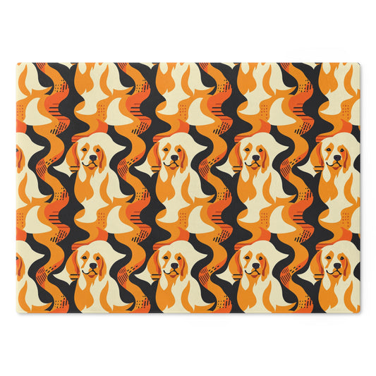 Golden Woof Abstract Glamour Cutting Board