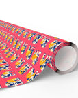 Bubblegum Glamour Bulldog Bouquet Wrapping Paper