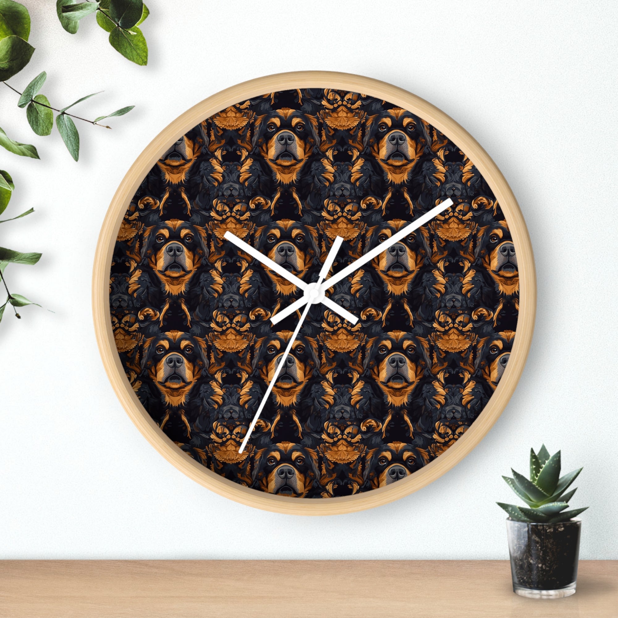 Modern Rottweiler Royalty Wall Clock