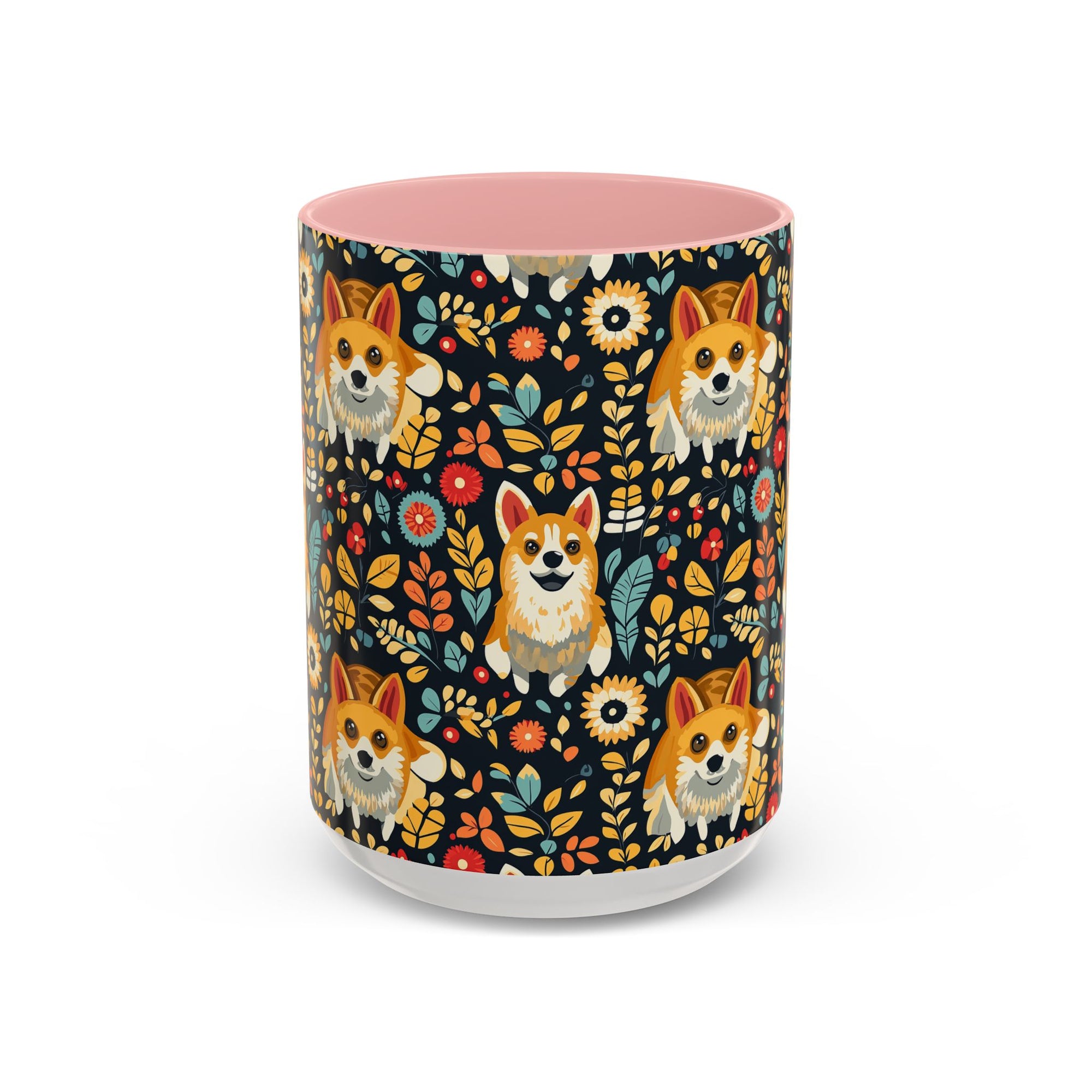 Corgi Rainbow Vine Dream Accent Coffee Mug