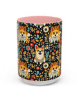 Corgi Rainbow Vine Dream Accent Coffee Mug