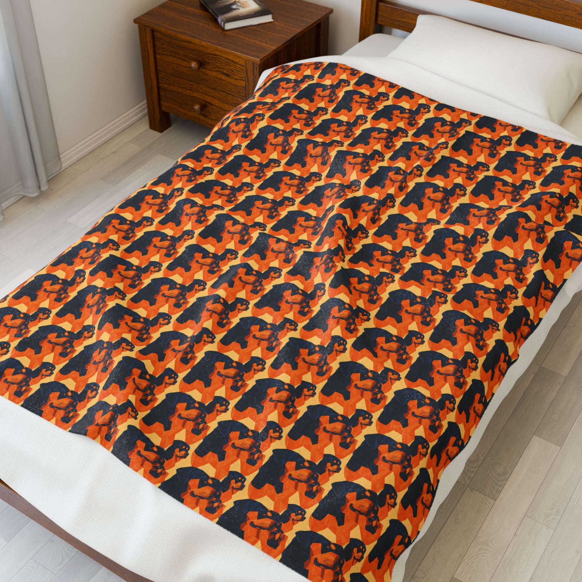 Rottweiler Chic Pawsitivity Velveteen Plush Blanket