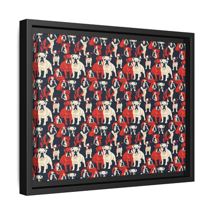 Bulldoggy Bliss Chomper Matte Canvas, Framed