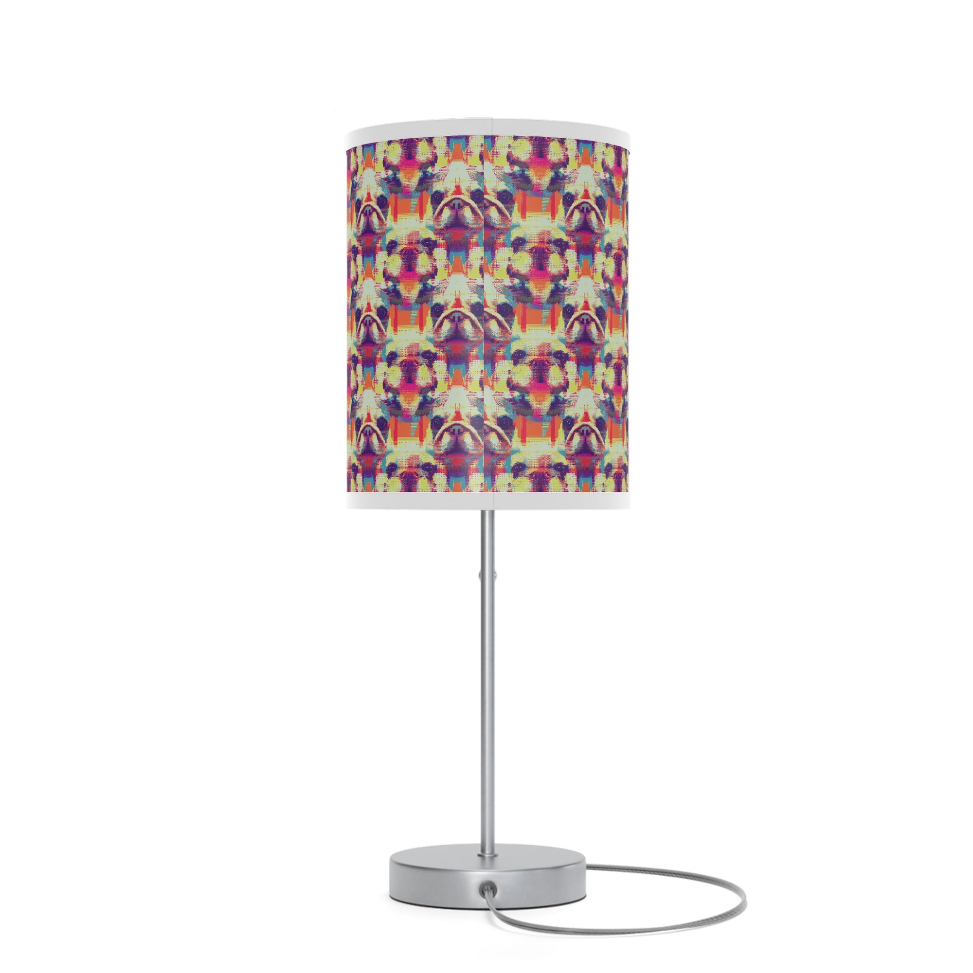 Glitchy Bulldog Blitz Lamp on a Stand