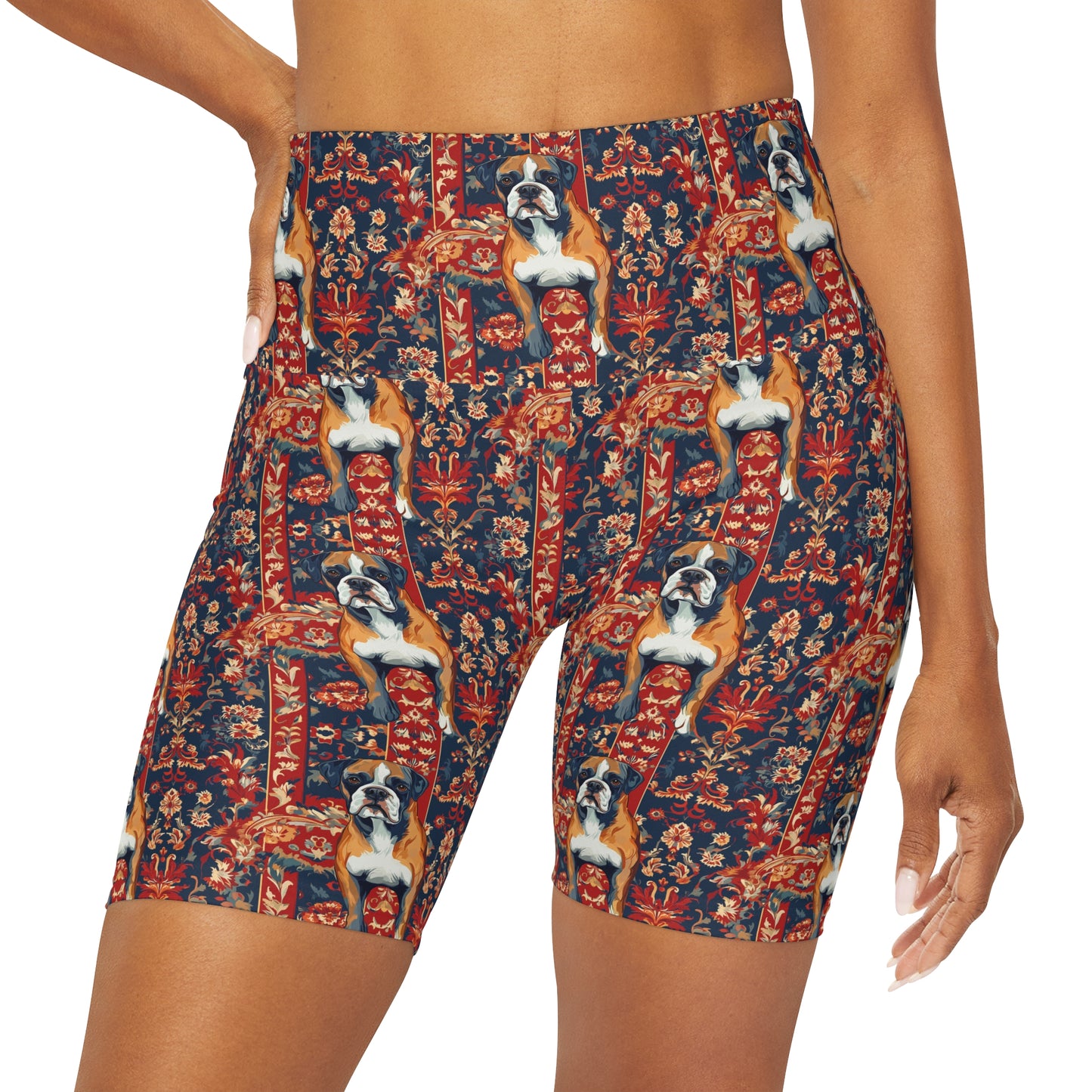 Boxer Blossom Tapestry Delight High Waisted Yoga Shorts