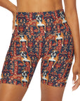 Boxer Blossom Tapestry Delight High Waisted Yoga Shorts