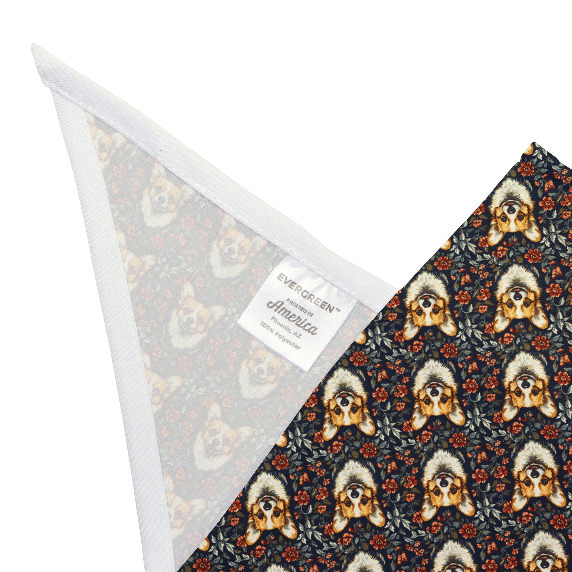 Floofy Corgi Blossom Blast Pet Bandana