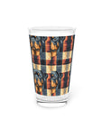 Pawsome Rottweiler Royalty Plaid Pint Glass