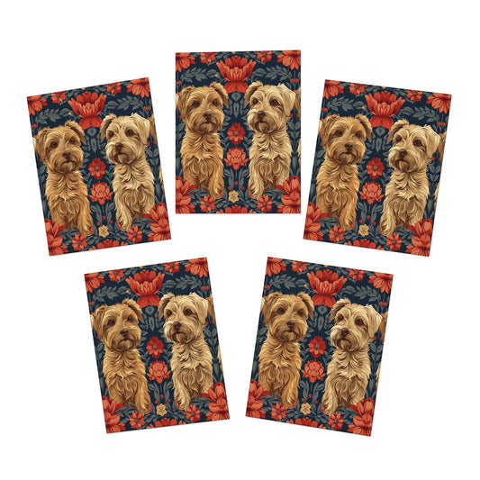 Yorkie Charm Twins Greeting Cards (5-Pack)