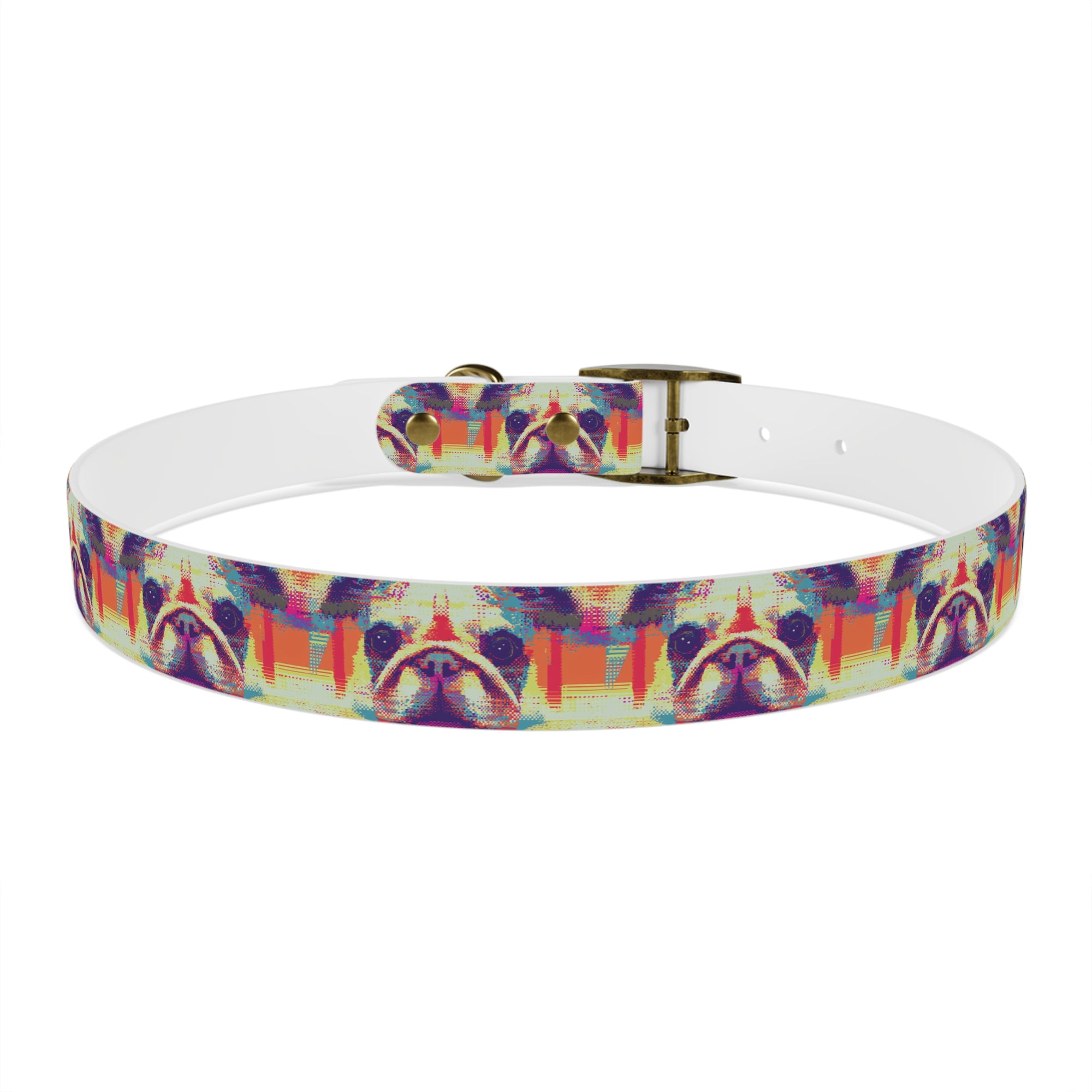 Glitchy Bulldog Blitz Dog Collar