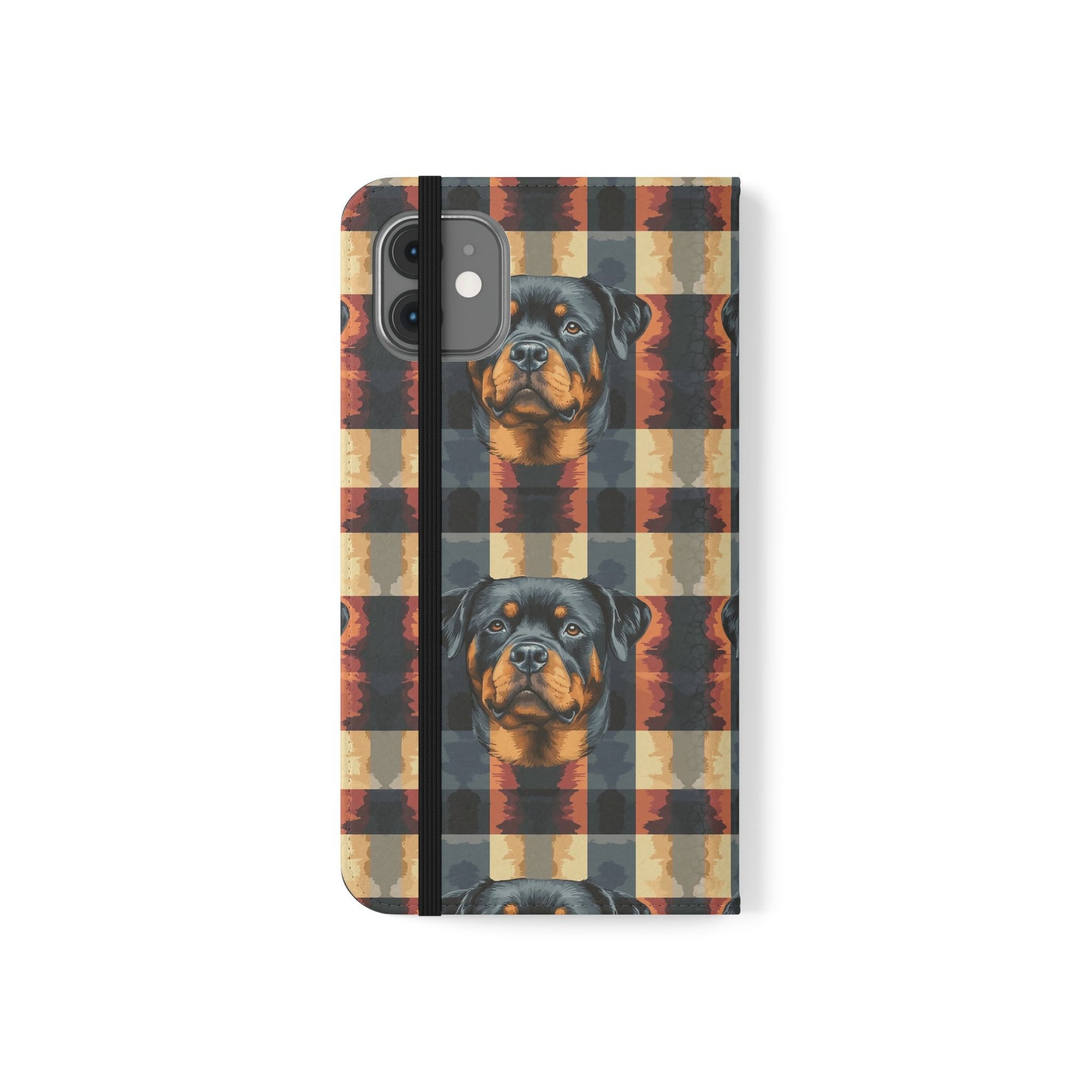 Pawsome Rottweiler Royalty Plaid Flip Cases