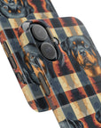 Pawsome Rottweiler Royalty Plaid Slim Phone Cases