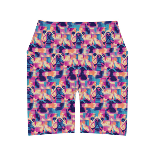 Dazzling Bulldog Chic High Waisted Yoga Shorts