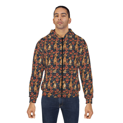 Floral Pawsome Dachsund Delight Unisex Zip Hoodie