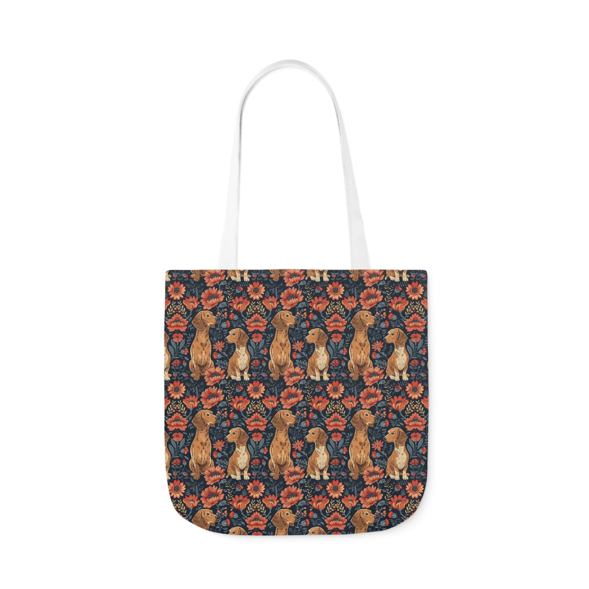 Floral Pawsome Dachsund Delight Canvas Tote Bag