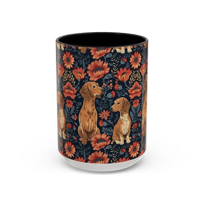 Floral Pawsome Dachsund Delight Accent Coffee Mug