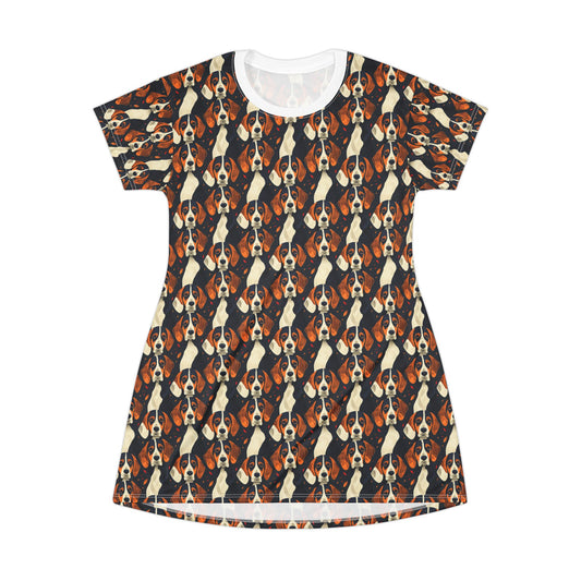 Beagle Glimmer Gaze Glamour T-Shirt Dress