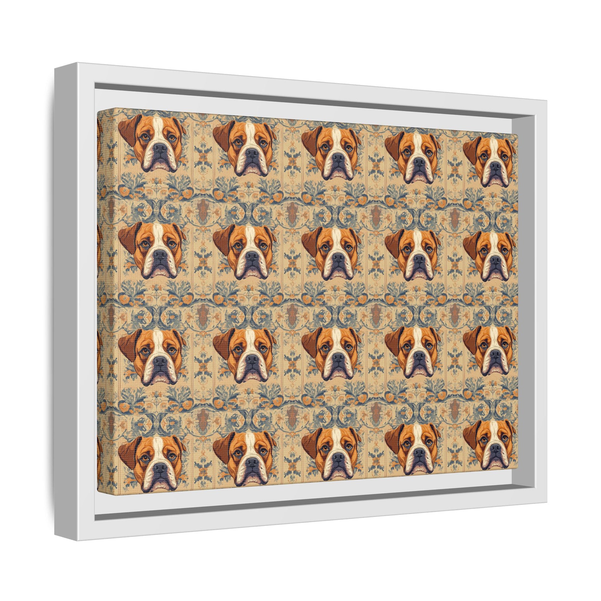 Bowtie Boxer Bliss Matte Canvas, Framed