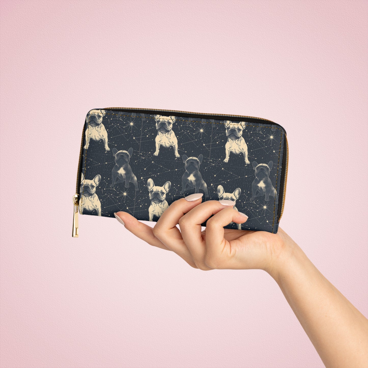 Frenchie Celestial Soar Zipper Wallet