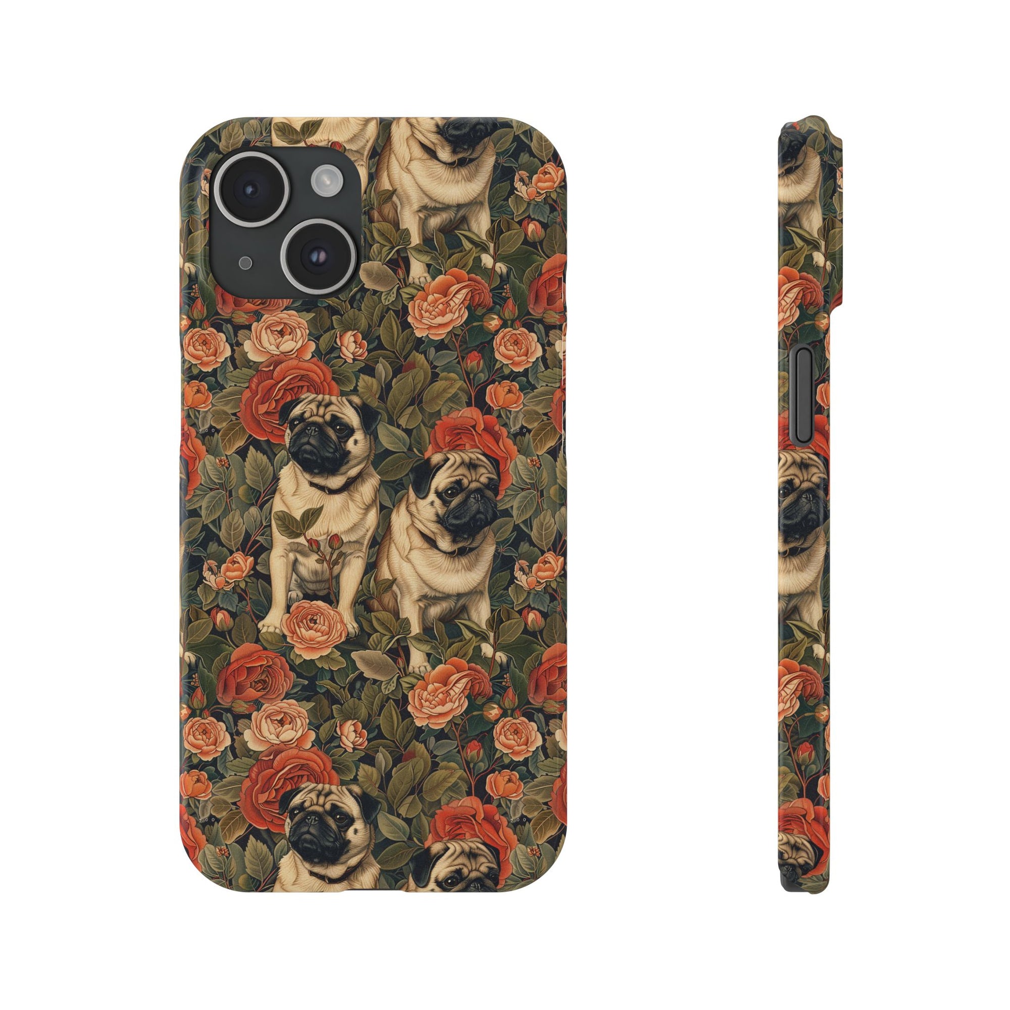 Blooming Pug Paradise Slim Phone Cases