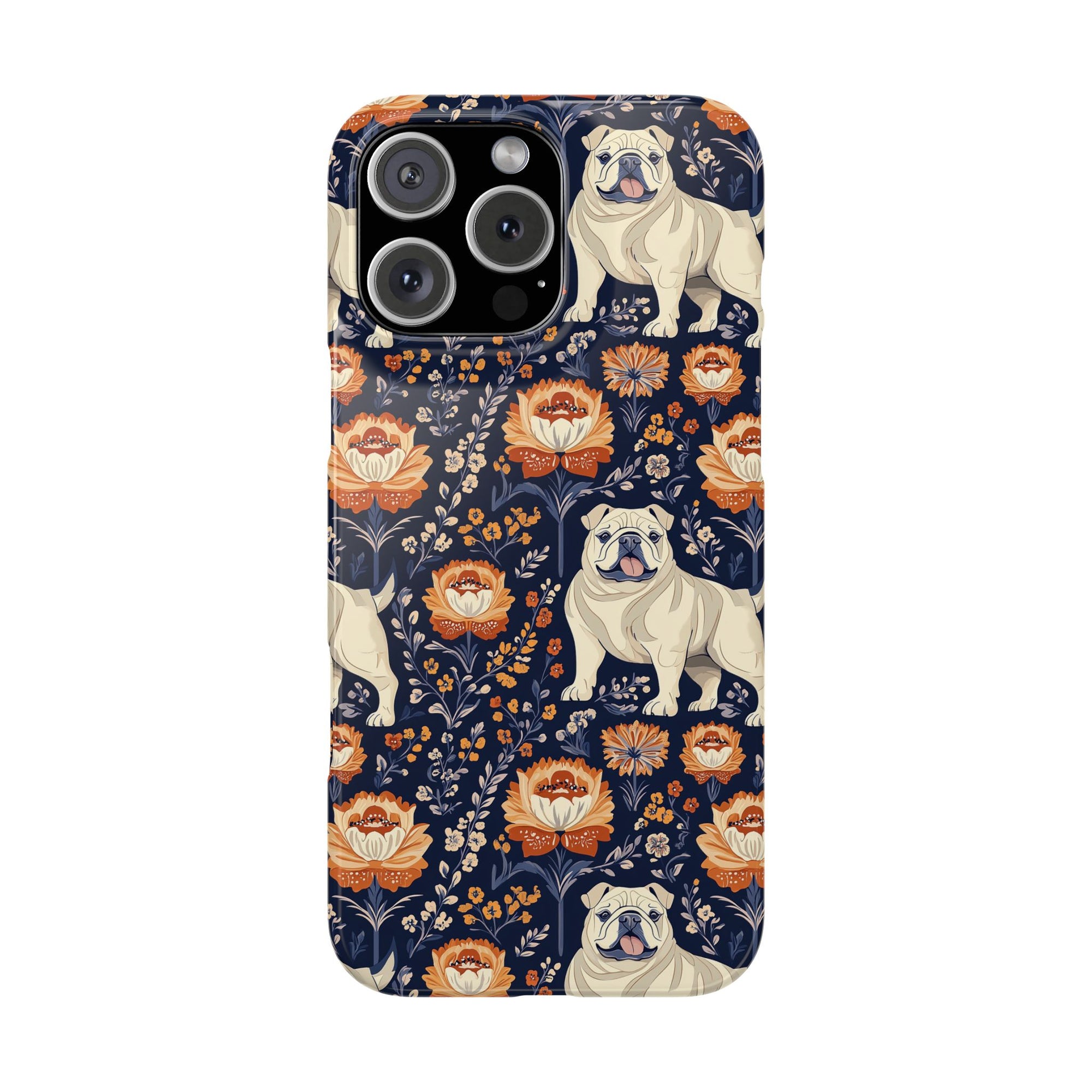 Bulldog Blossom Bonanza Slim Phone Cases