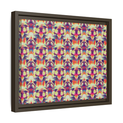 Glitchy Bulldog Blitz Matte Canvas, Framed