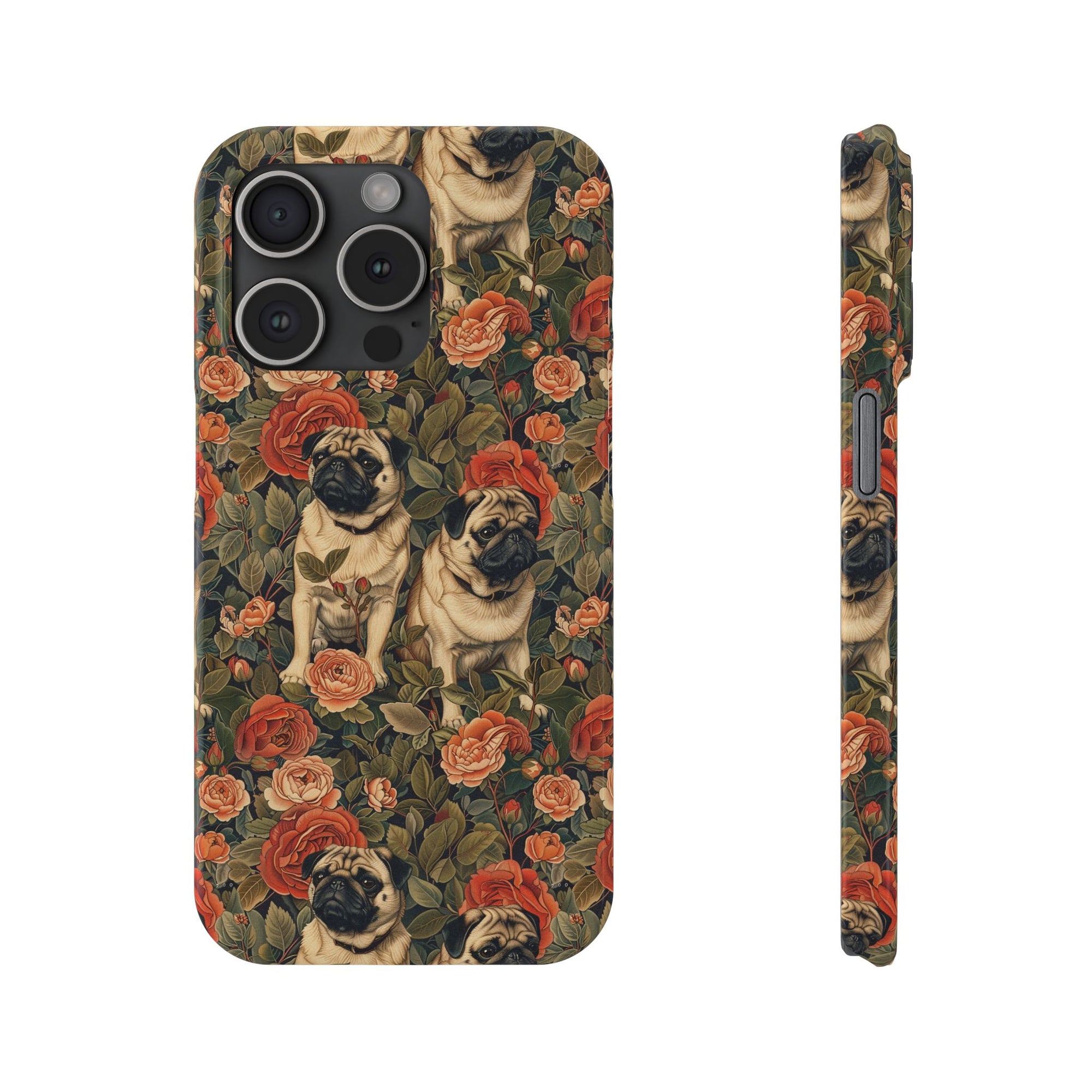 Blooming Pug Paradise Slim Phone Cases