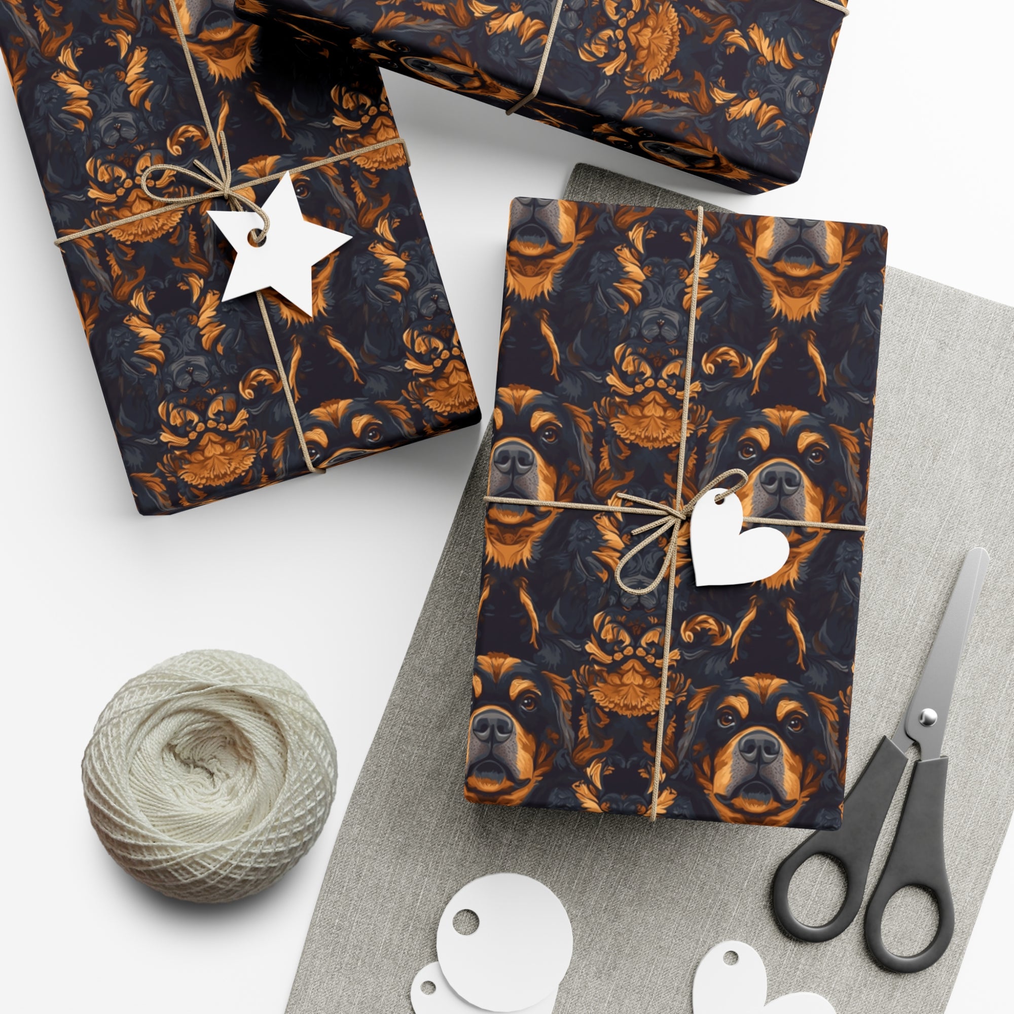 Modern Rottweiler Royalty Gift Wrap Papers