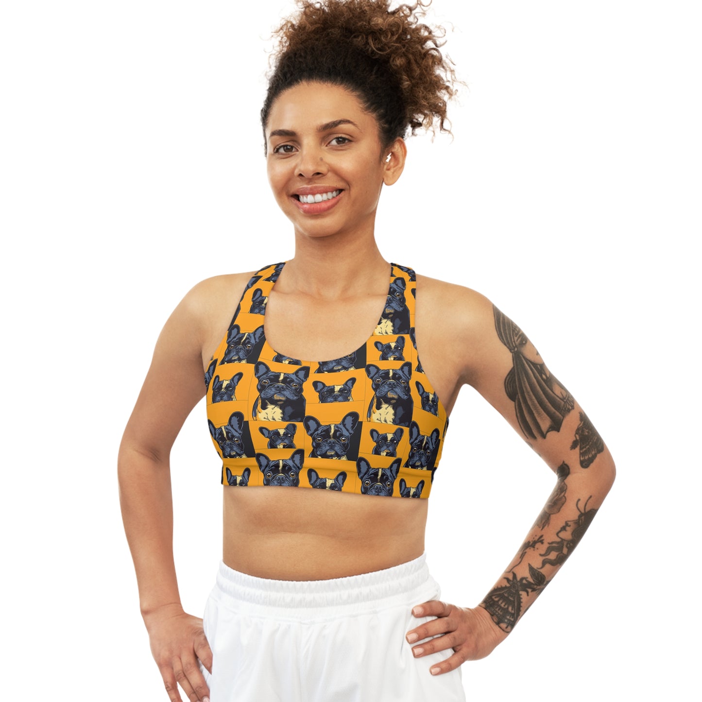 Frenchie Pawsitively Pawsome Peek-a-Boo Perfection Seamless Sports Bra