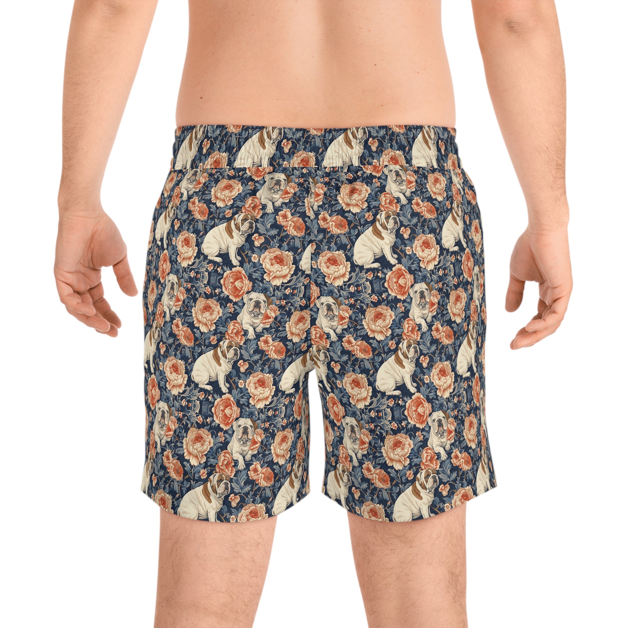 Blooming Bulldog Beauty Men&#39;s Mid-Length Swim Shorts