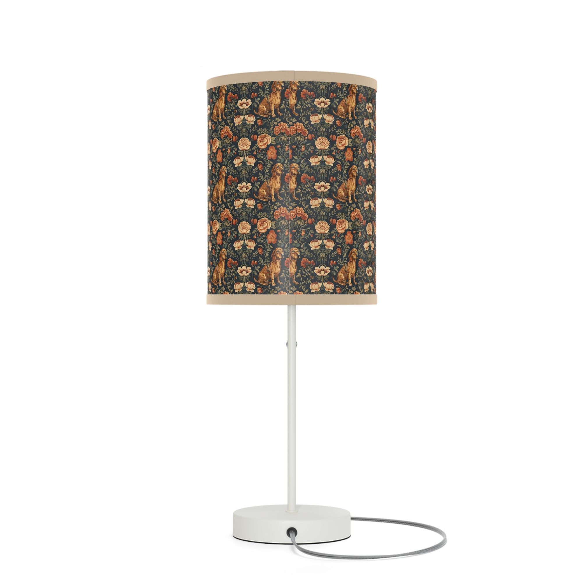 Dazzling Dachsund Blossoms &amp; Foliage Lamp on a Stand