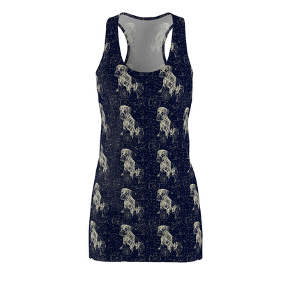 Celestial Boxer Bliss Women's Racerback Dress