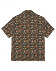 Dazzling Dachsund Blossoms & Foliage Men's Hawaiian Camp Shirt