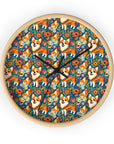 Corgi Carnival Couture Wall Clock