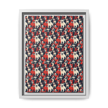 Bulldoggy Bliss Chomper Matte Canvas, Framed