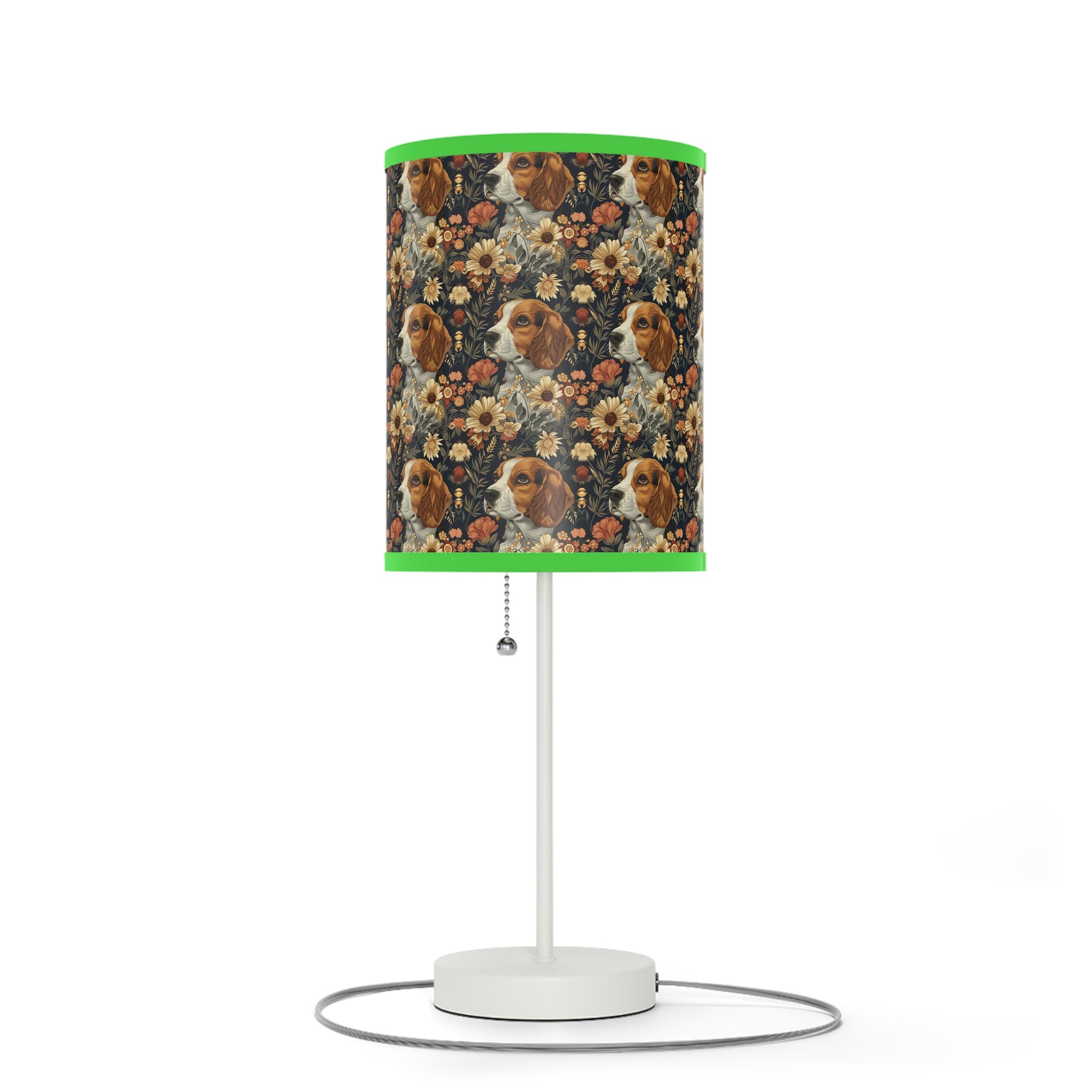 Beagle Blossoms Lamp on a Stand