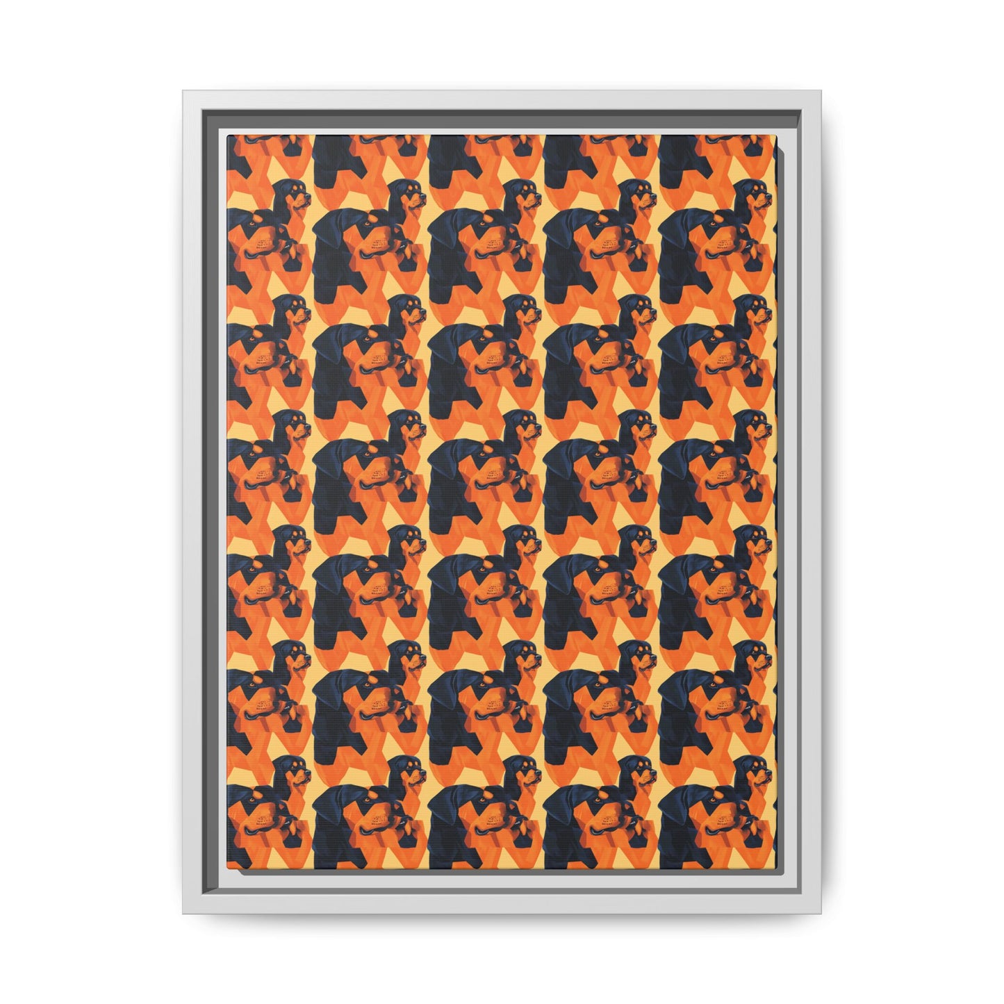 Rottweiler Chic Pawsitivity Matte Canvas, Framed