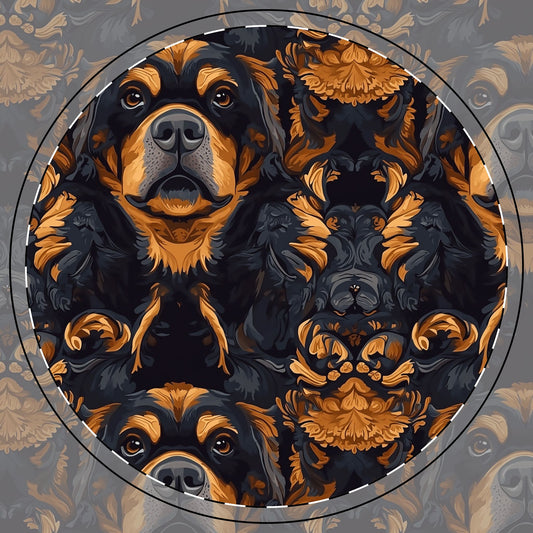 Modern Rottweiler Royalty Ceramic Coaster