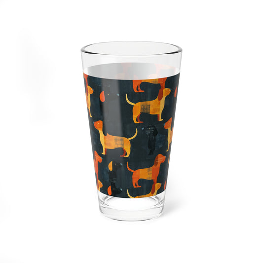 Dapper Dachshund Noir Glow Mixing Glass, 16oz