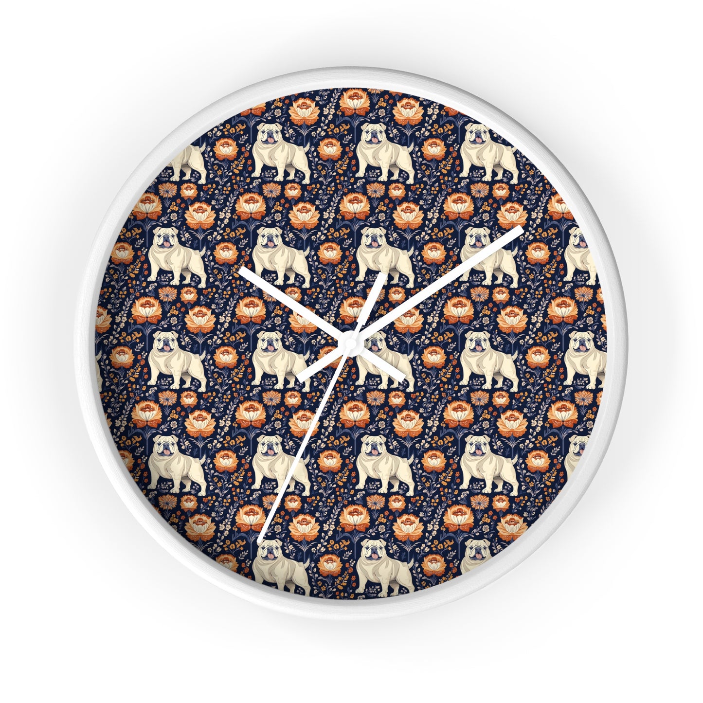 Bulldog Blossom Bonanza Wall Clock