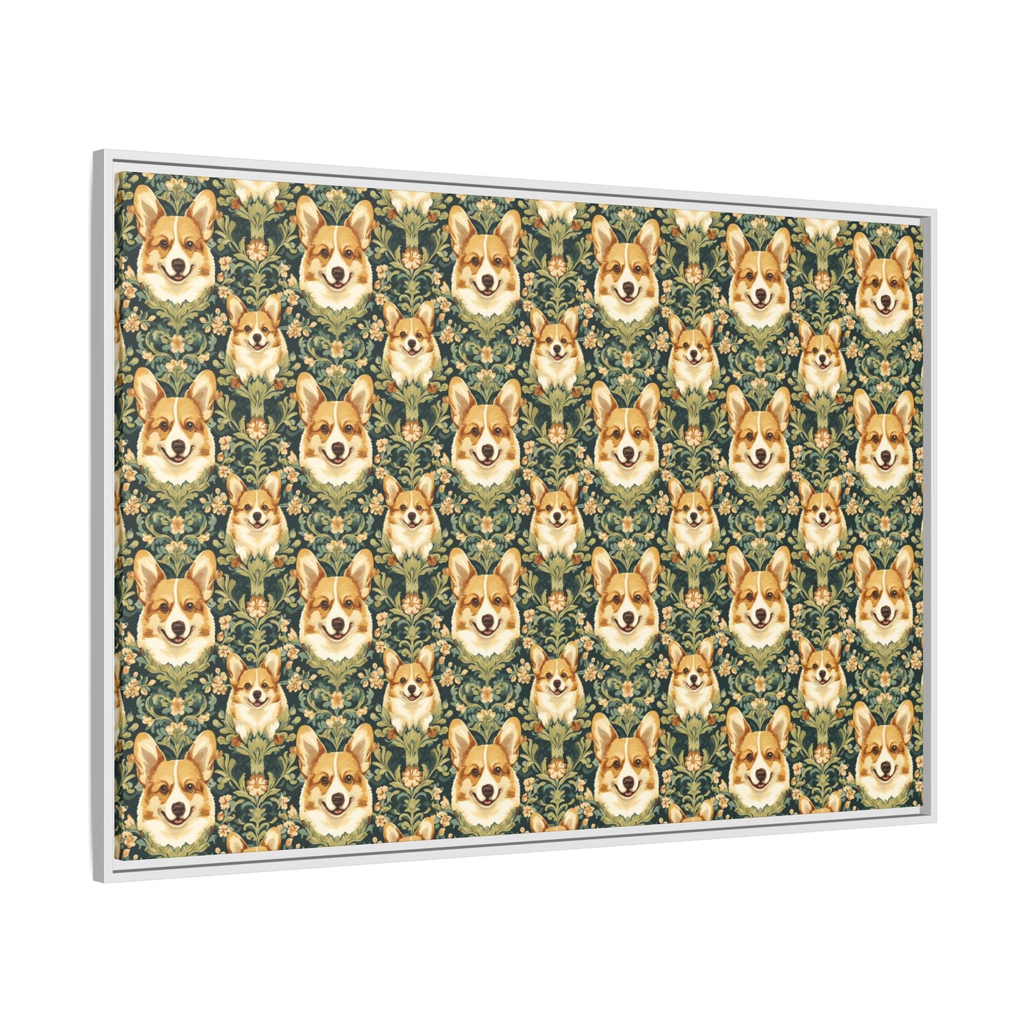 Corgi Charmz Matte Canvas, Framed