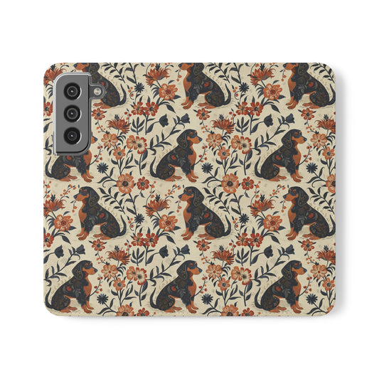 Blossoming Dachshunds Delight Flip Cases