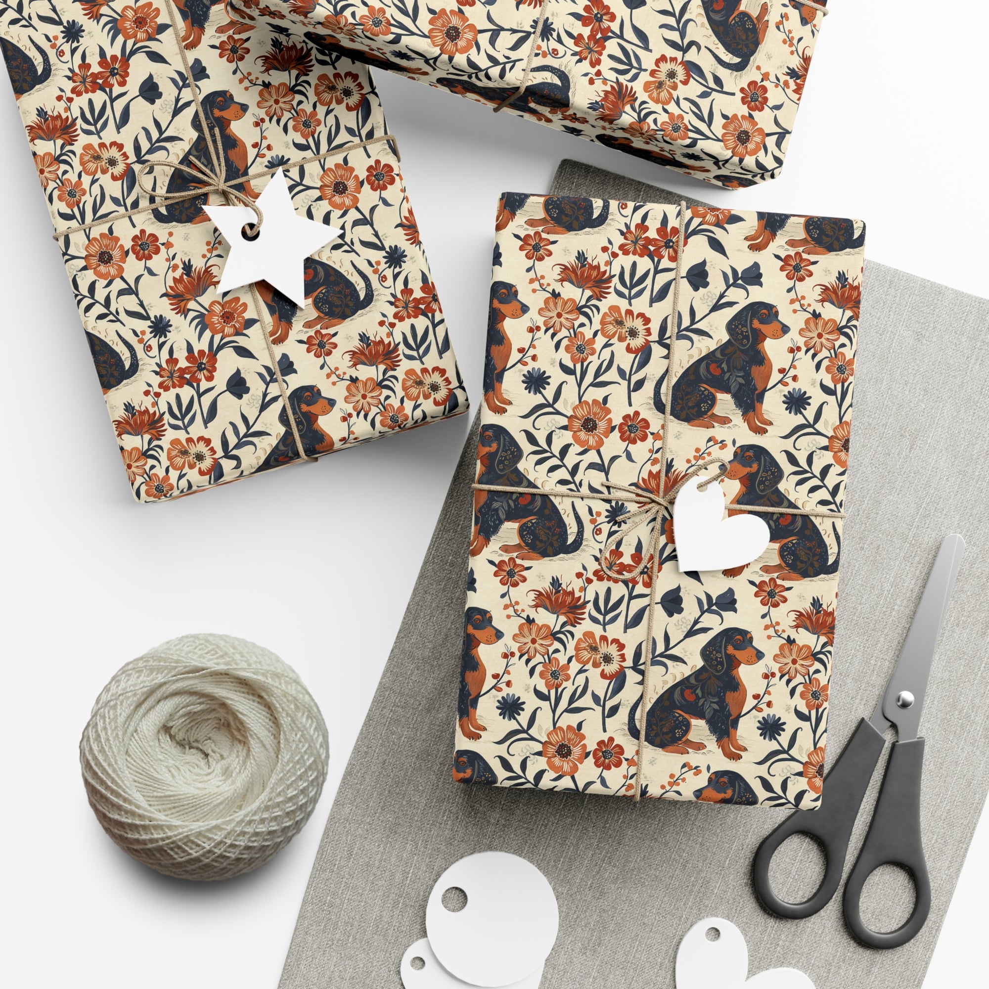 Blossoming Dachshunds Delight Gift Wrap Papers