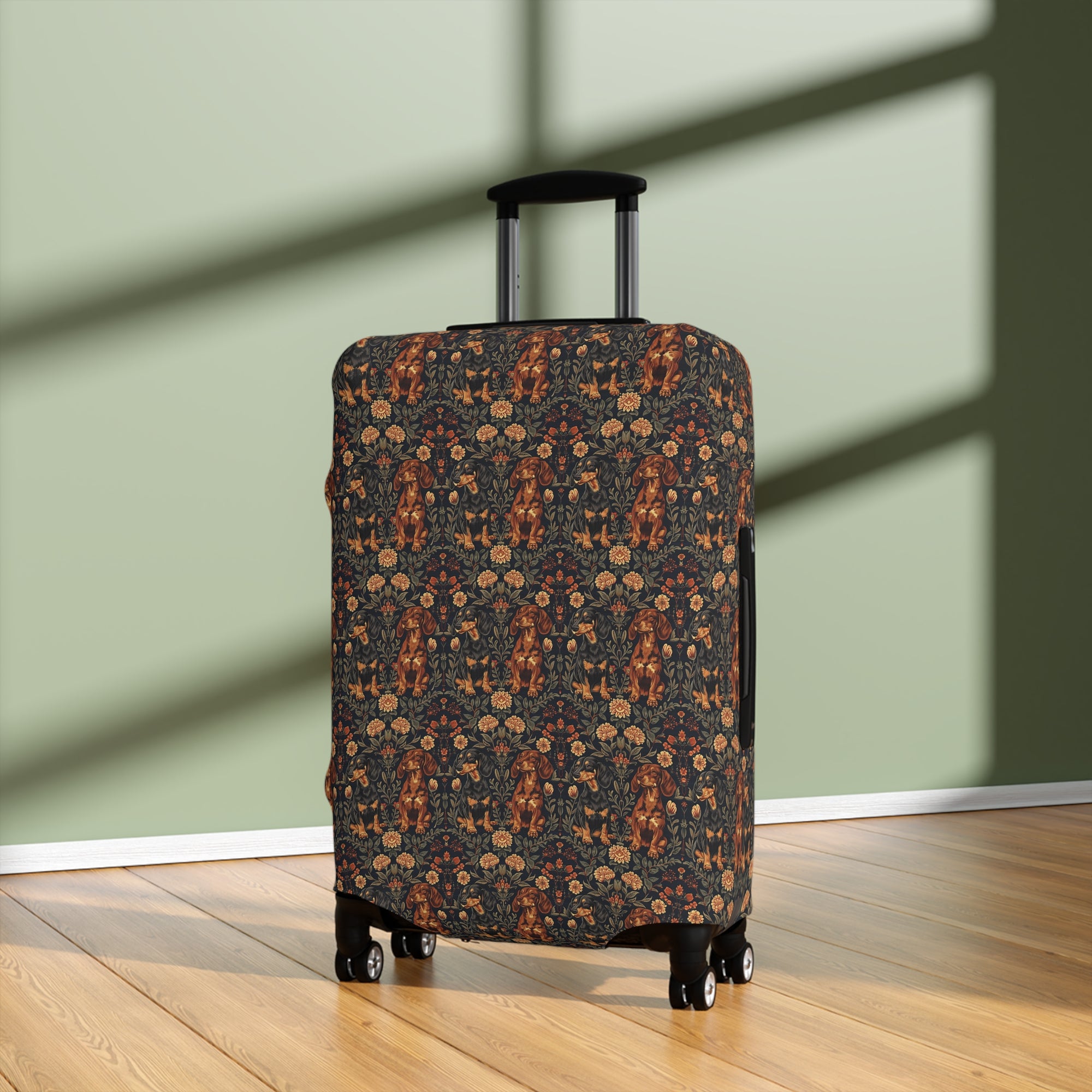 Dapper Dachshund Embroidery Elegance Luggage Cover